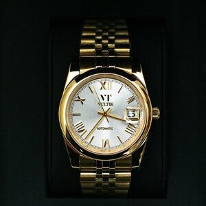 Vultik Watches - 36mm Gold Stainless Steel - NH35 Movement: 24 Jewels